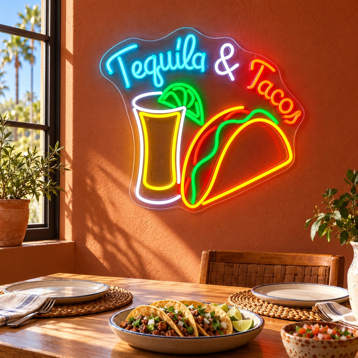 Tequila & Tacos LED Neon Sign - lifestyle view