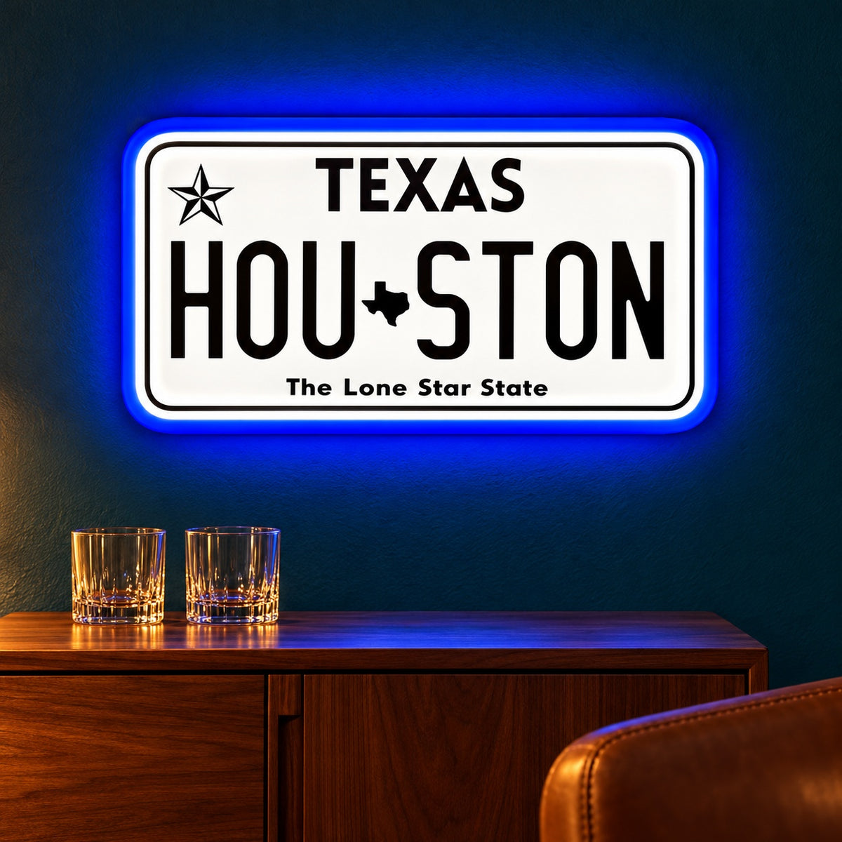 Texas Houston The Lone Star State LED Neon Sign - advertising view