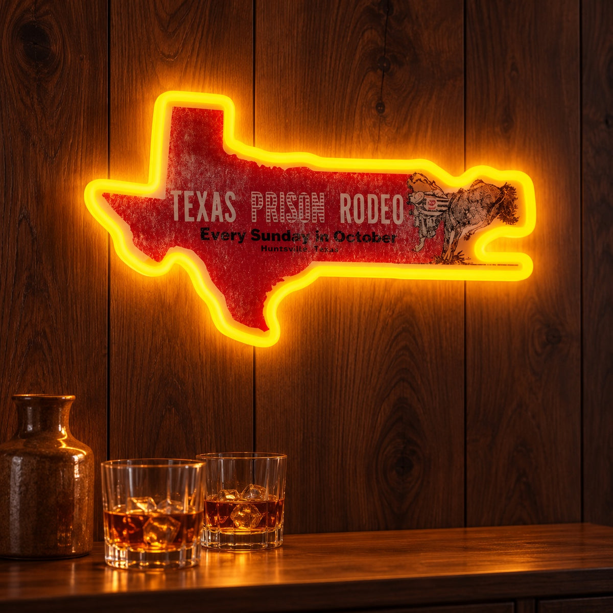 Texas Prison Rodeo LED Neon Sign - advertising view