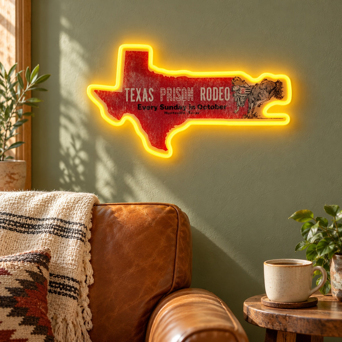 Texas Prison Rodeo LED Neon Sign - lifestyle view
