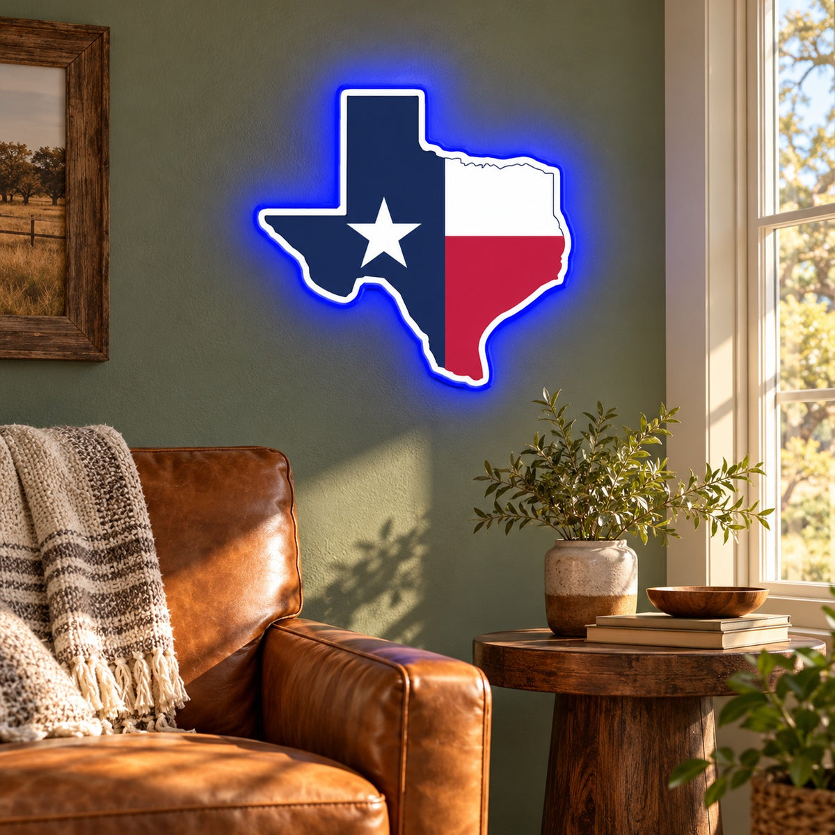 Texas State Flag LED Neon Sign - lifestyle view