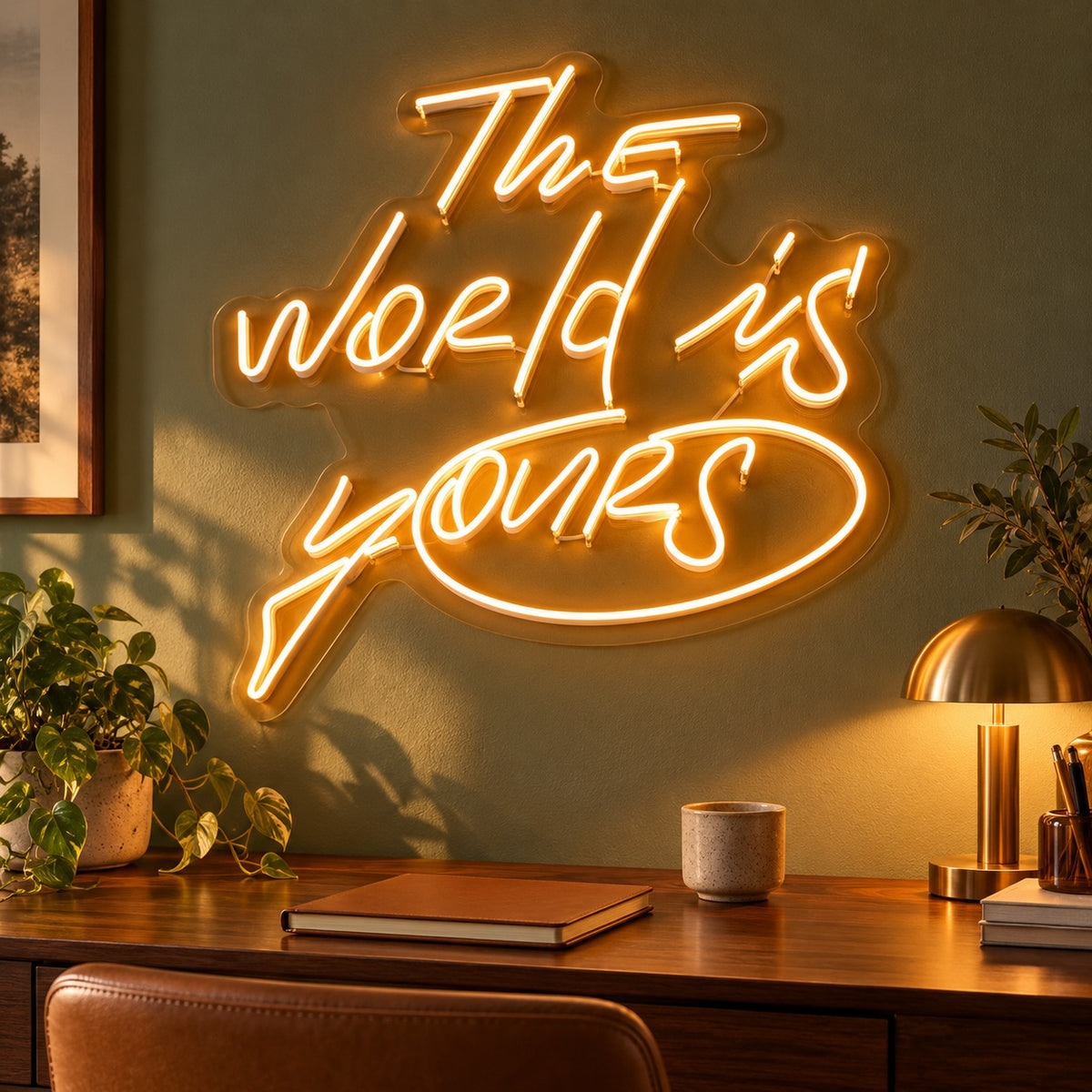 The World Is Yours LED Neon Sign - advertising view