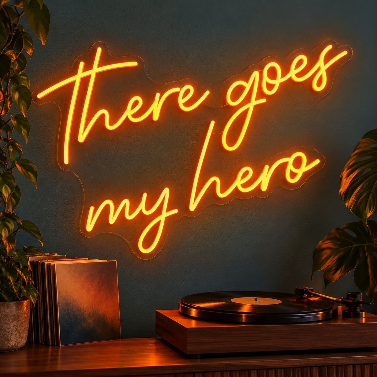 There Goes My Hero LED Neon Sign - advertising view
