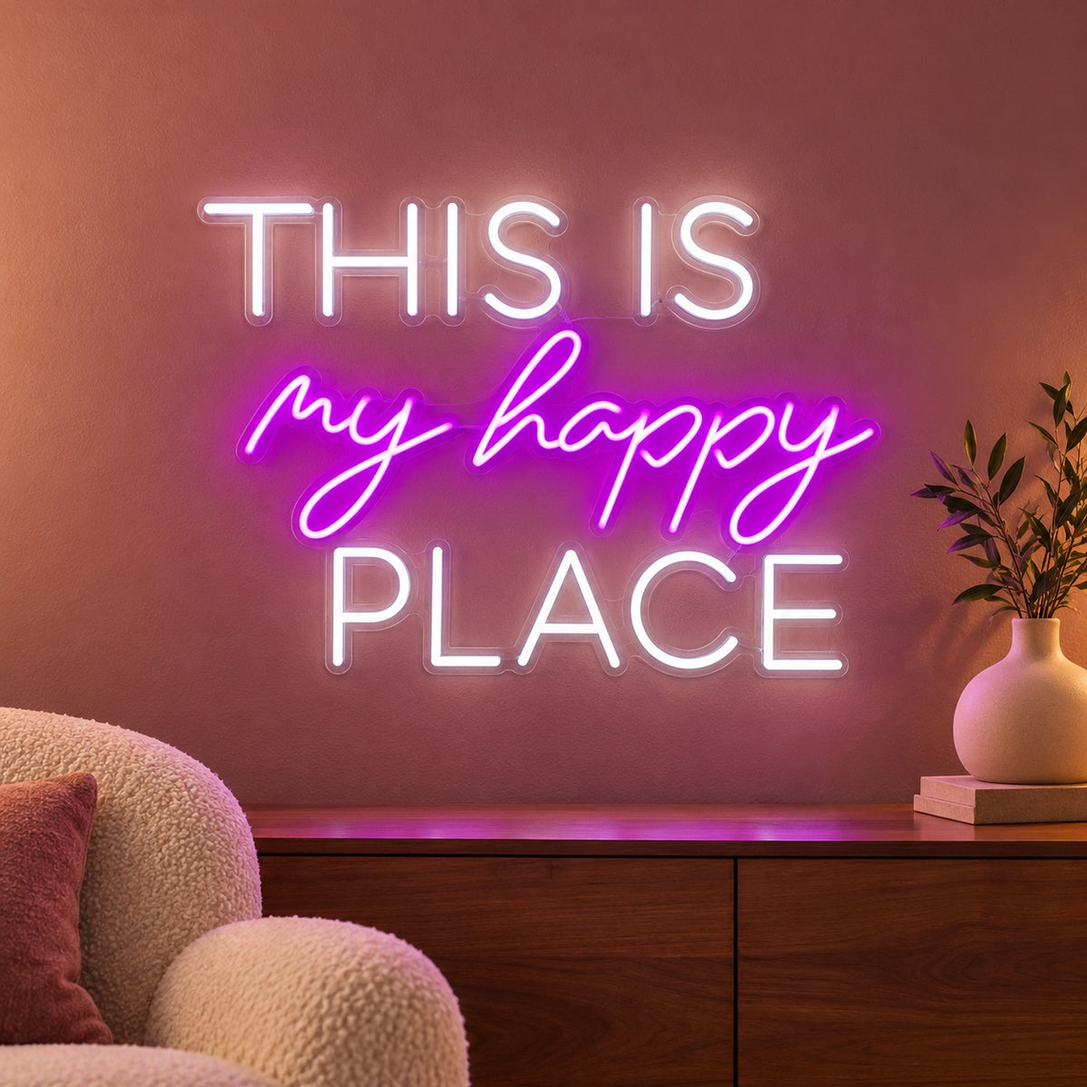 This Is My Happy Place LED Neon Sign - advertising view