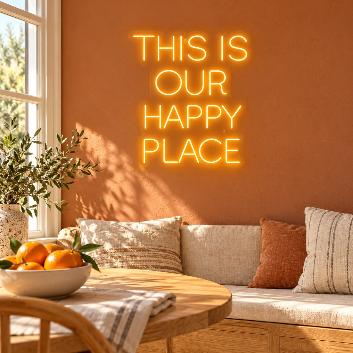 This Is Our Happy Place LED Neon Sign - lifestyle view