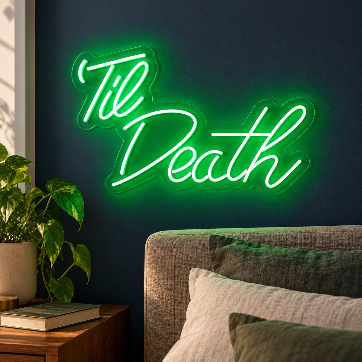 Til Death LED Neon Sign - lifestyle view