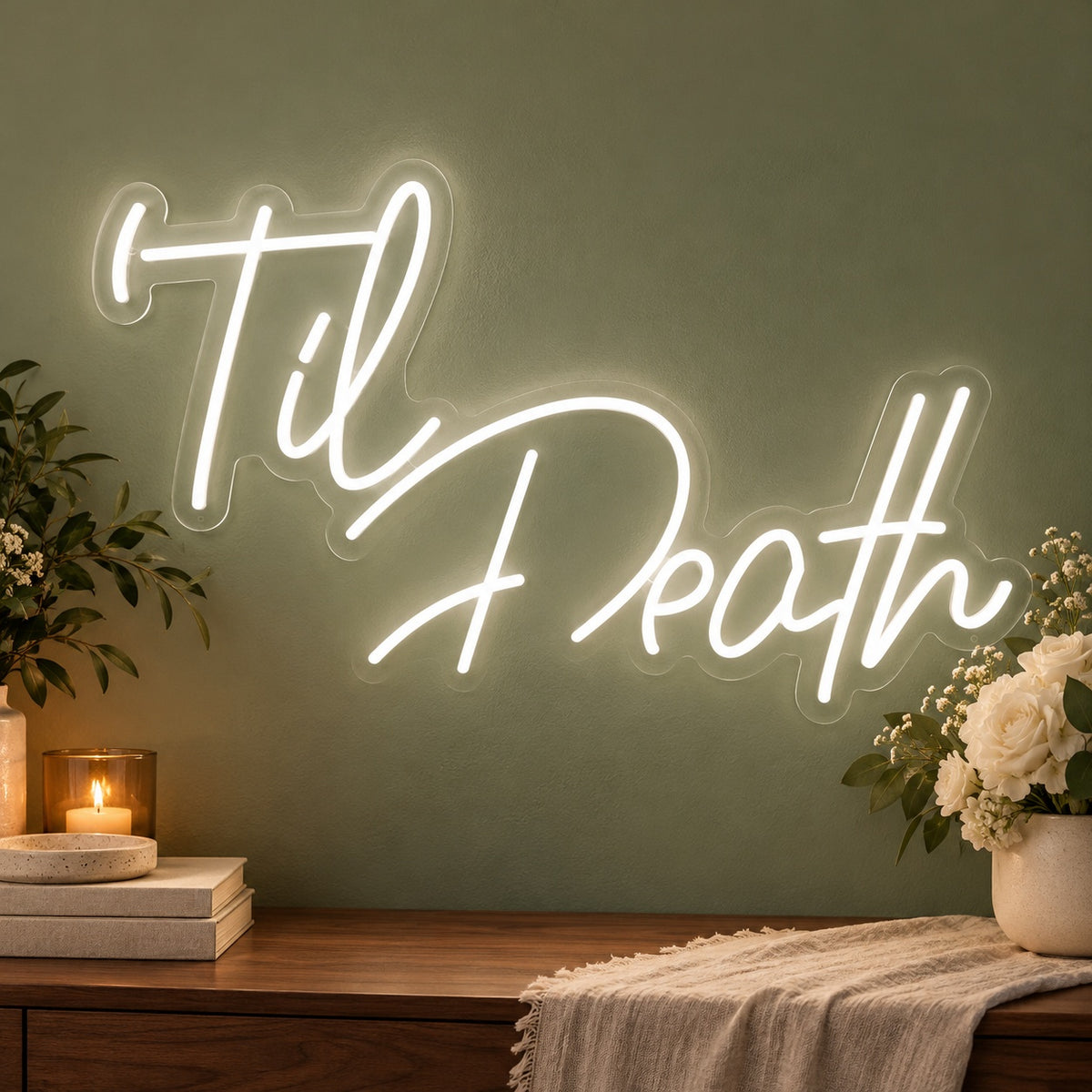 Til Death LED Neon Sign - advertising view