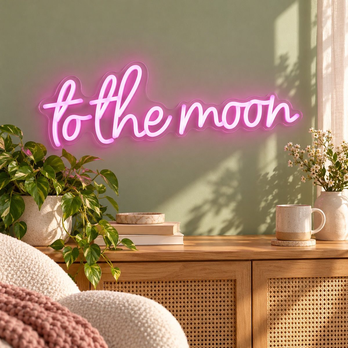 To The Moon LED Neon Sign - lifestyle view
