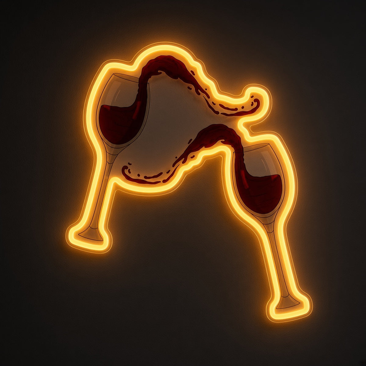 Toasting Wine Glasses UV Print Wine Splash for Bar LED Neon Sign - product hero