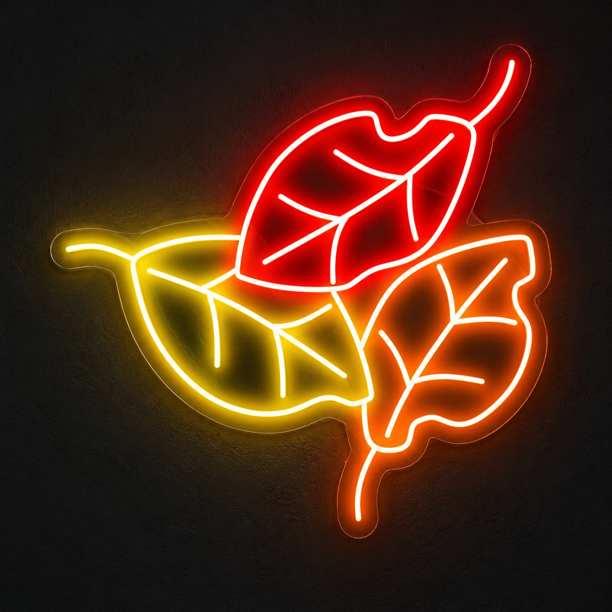 Tricolor Autumn Leaves LED Neon Sign - product hero