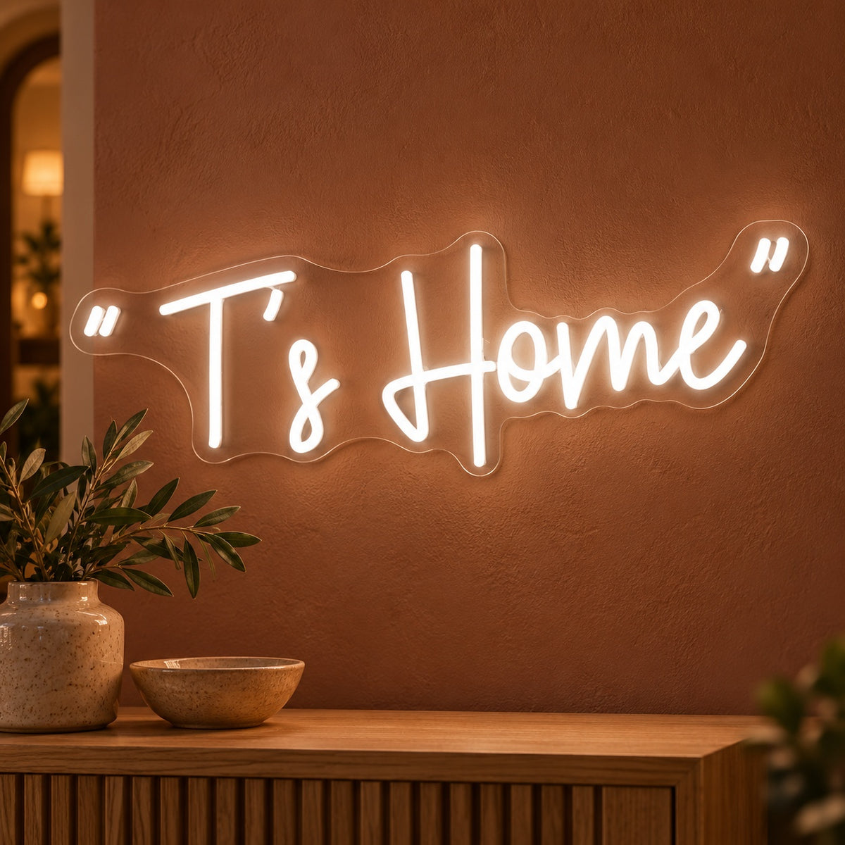 T’s Home LED Neon Sign - advertising view