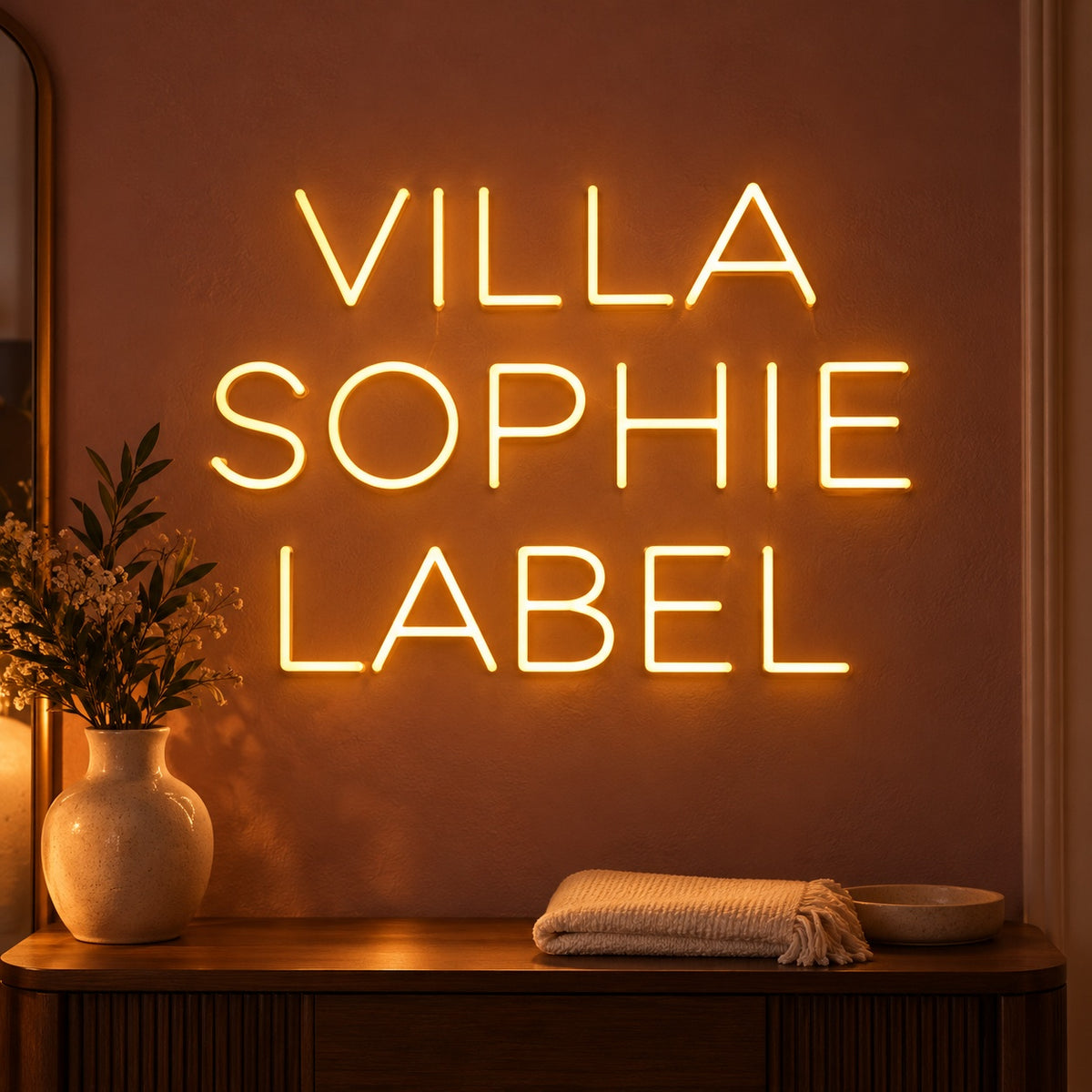 Villa Sophie Label LED Neon Sign - advertising view