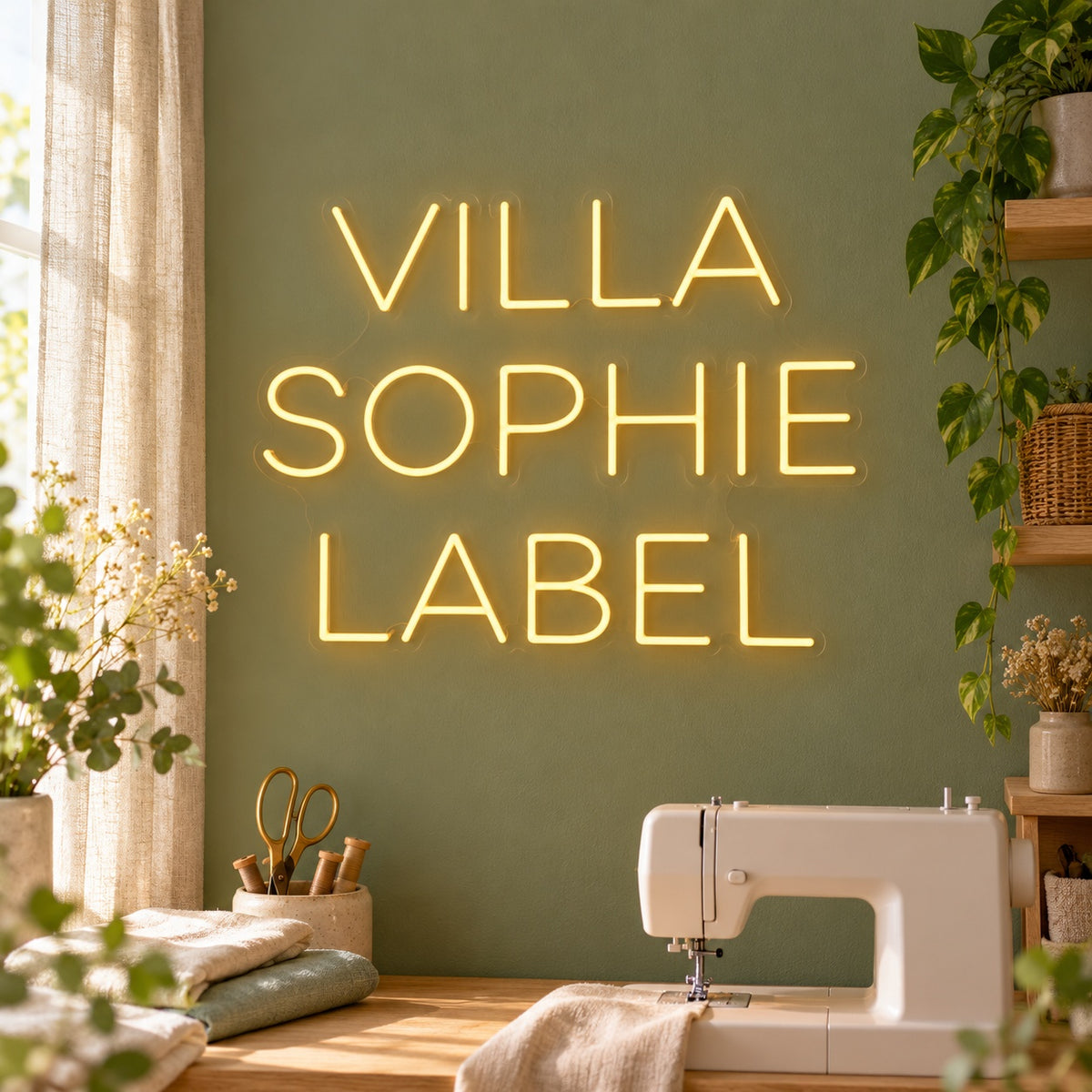 Villa Sophie Label LED Neon Sign - lifestyle view