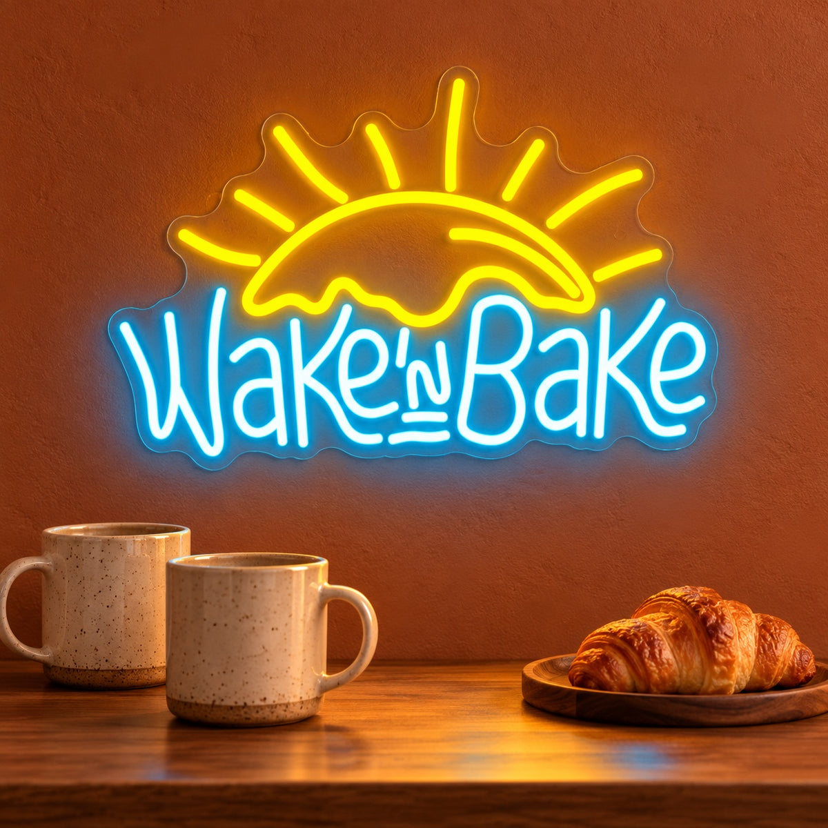 Wake N Bake LED Neon Sign - advertising view