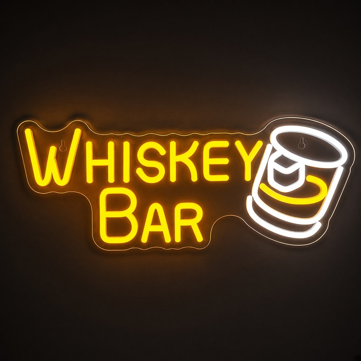 Whiskey Bar with Whiskey Glass Wall Mount for Home Bar LED Neon Sign - product hero
