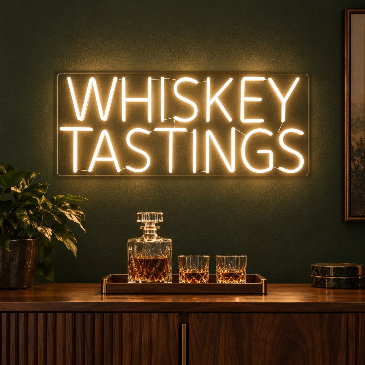Whiskey Tastings LED Neon Sign - advertising view