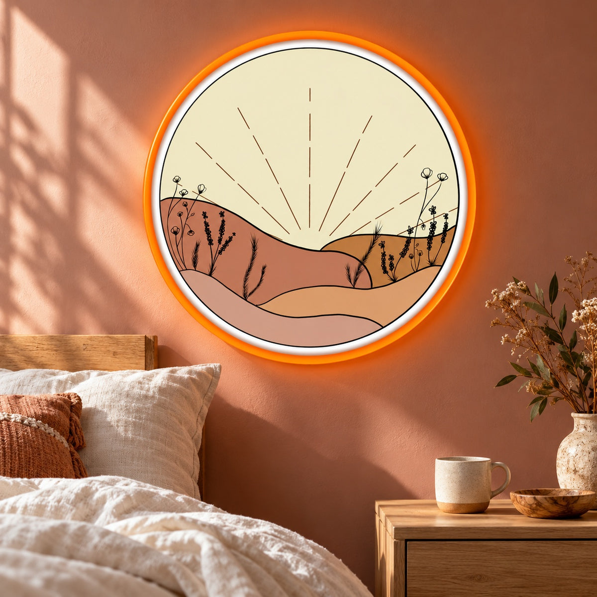 Wildflower Desert Sunrise LED Neon Sign - lifestyle view