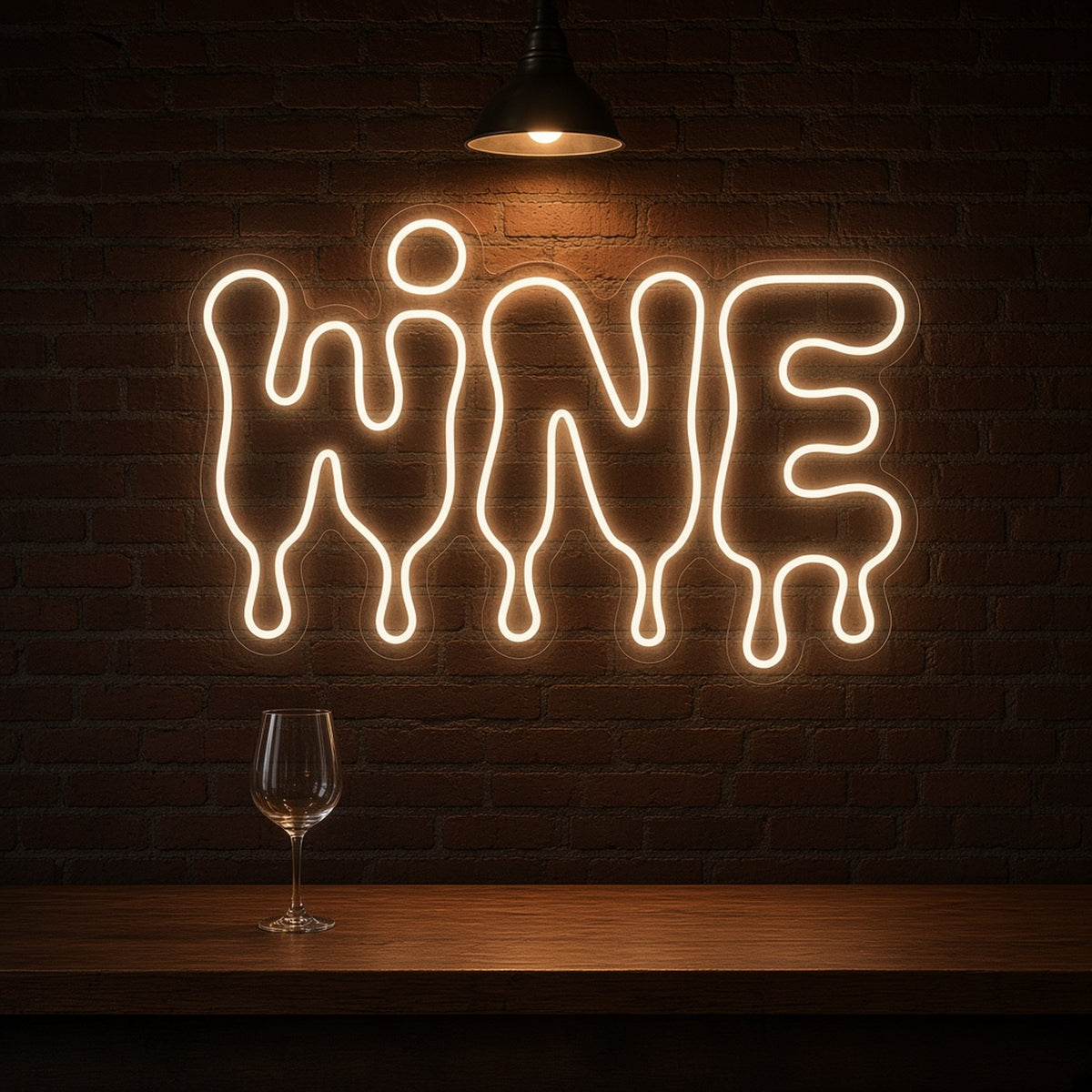 Wine Dripping Letters for Wine Bar Kitchen Decor LED Neon Sign - advertising view