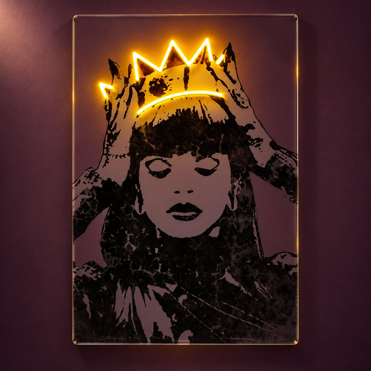 Woman Holding Crown LED Neon Sign - product hero