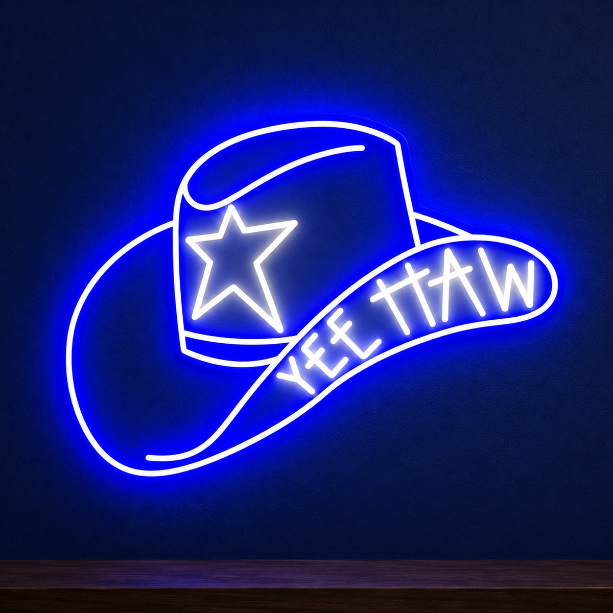 YEE HAW Star Hat LED Neon Sign - product hero