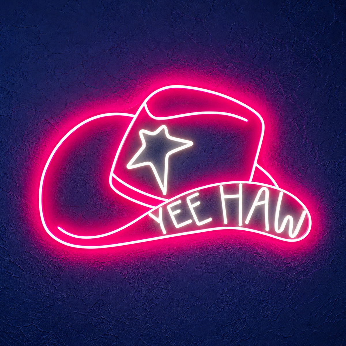 YEE HAW Star Cowboy Hat LED Neon Sign - product hero