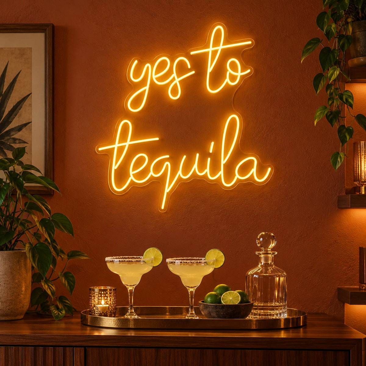 Yes To Tequila LED Neon Sign - advertising view