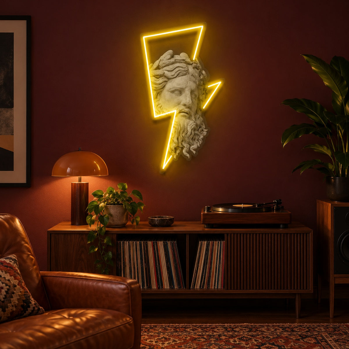 Zeus Lightning Bolt LED Neon Sign - advertising view