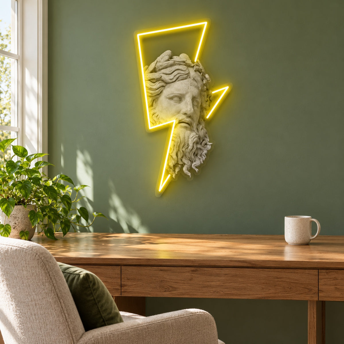 Zeus Lightning Bolt LED Neon Sign - lifestyle view