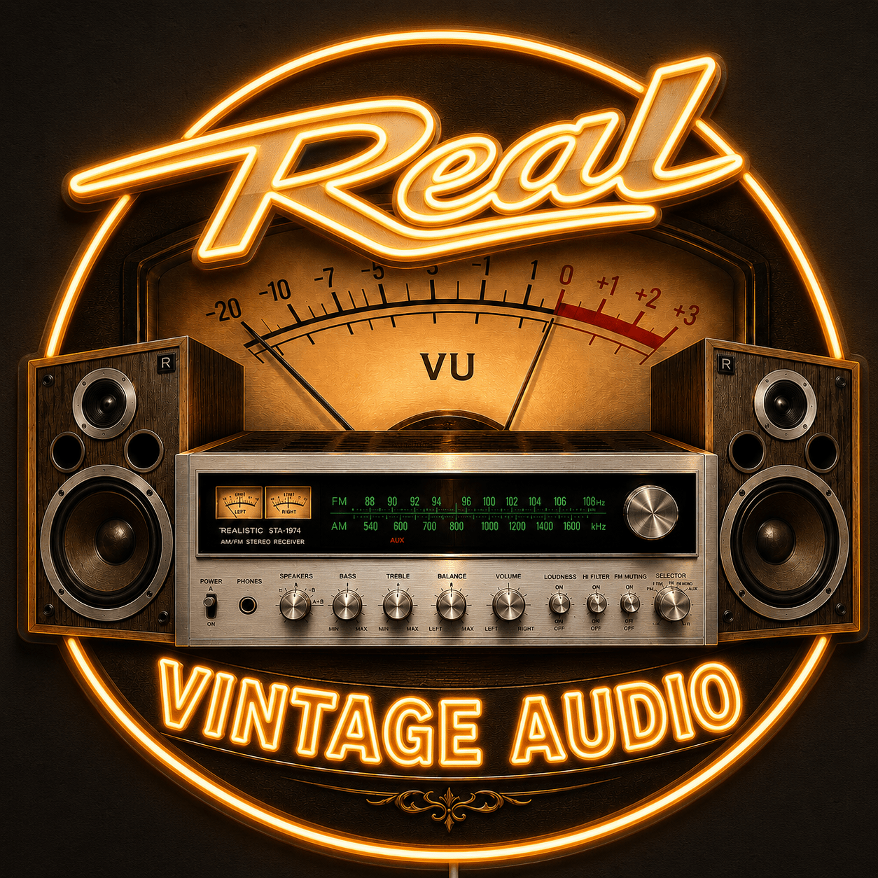 Real VINTAGE AUDIO Custom LED Neon Sign - Shineneon