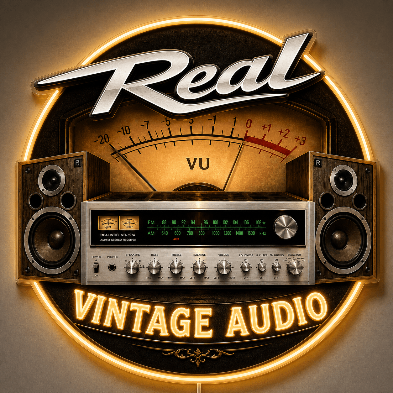 Real VINTAGE AUDIO Custom LED Neon Sign - Shineneon
