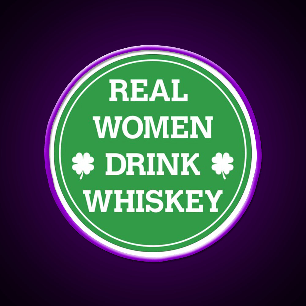 Real Women Drink Whiskey Drink Bar Led Neon Sign Rgb Color - Shineneon