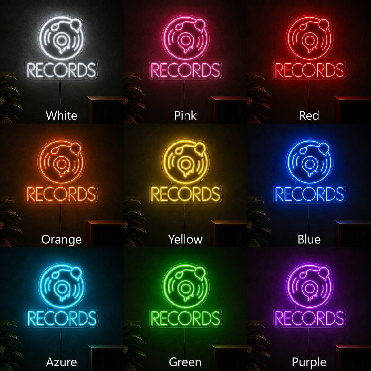 Records Dripping Vinyl LED Neon Sign - Shineneon