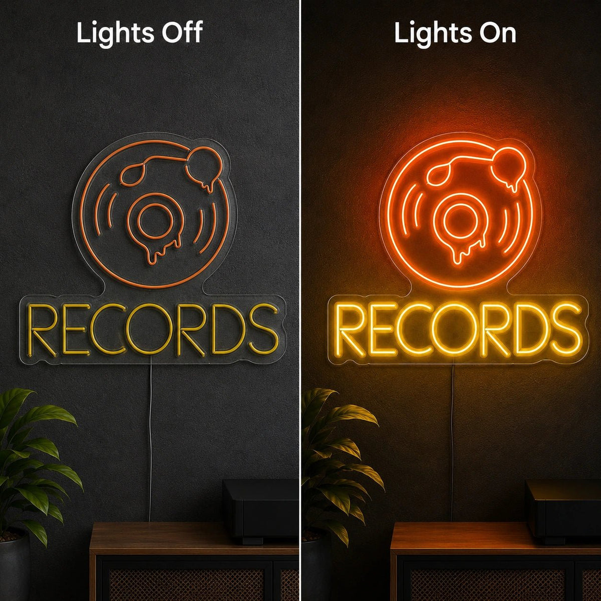 Records Dripping Vinyl LED Neon Sign - Shineneon