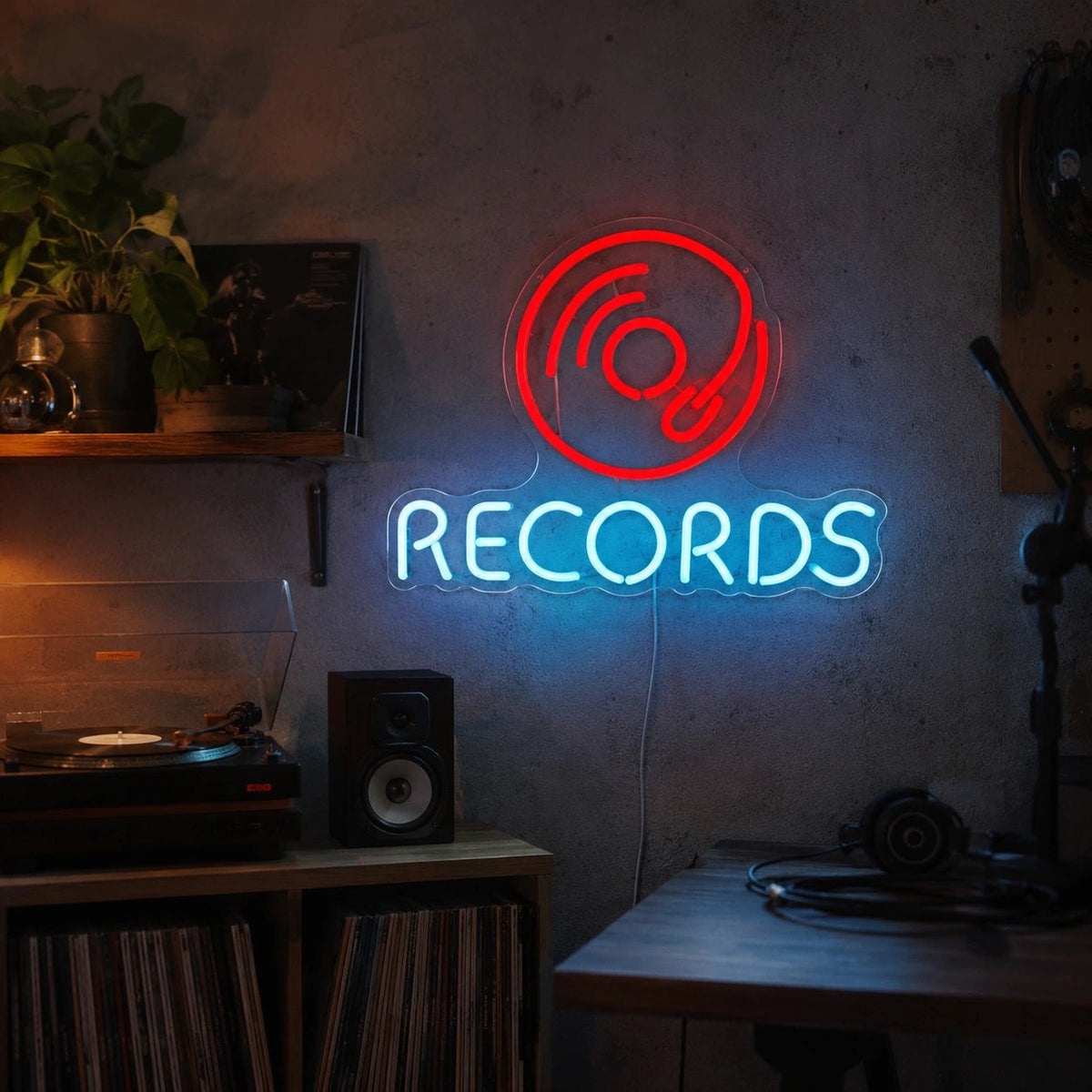 Records Man Cave LED Neon Sign - Shineneon