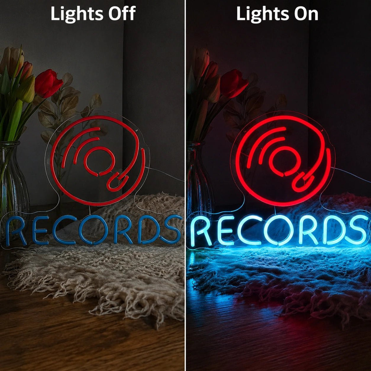 Records Man Cave LED Neon Sign - Shineneon