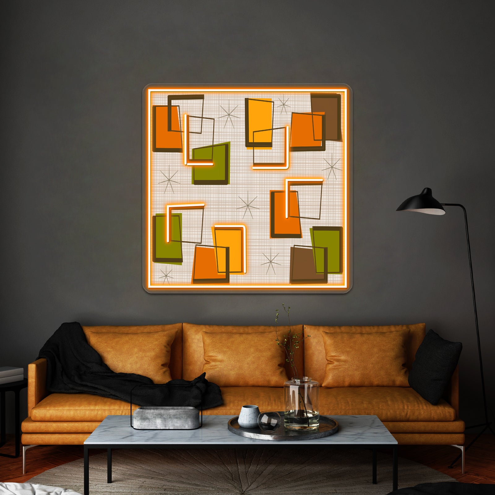 Rectangles And Stars Midcentury Wall Artwork Neon Signs | Shineneon