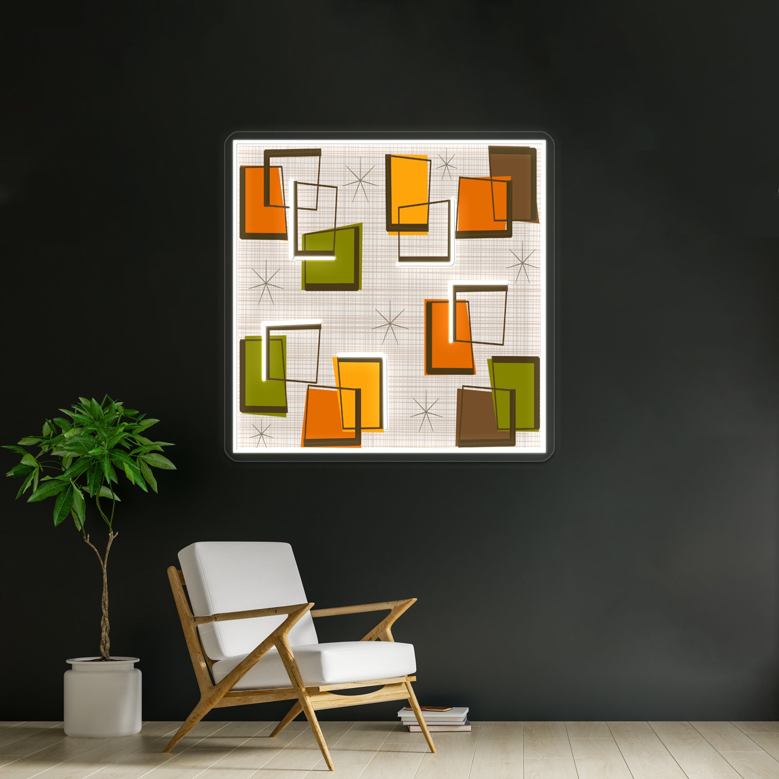 Rectangles And Stars Midcentury Wall Artwork Neon Signs | Shineneon
