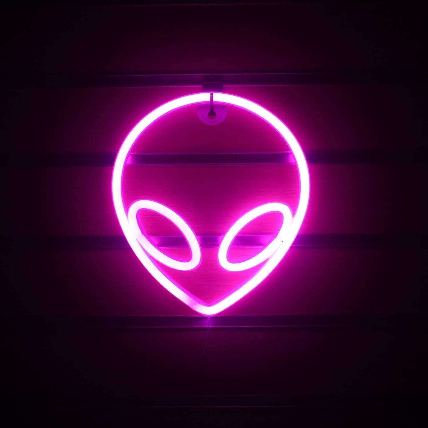 Red Alien Head Led Neon Sign For Sci-Fi Room Gaming Bar Decor | Shineneon