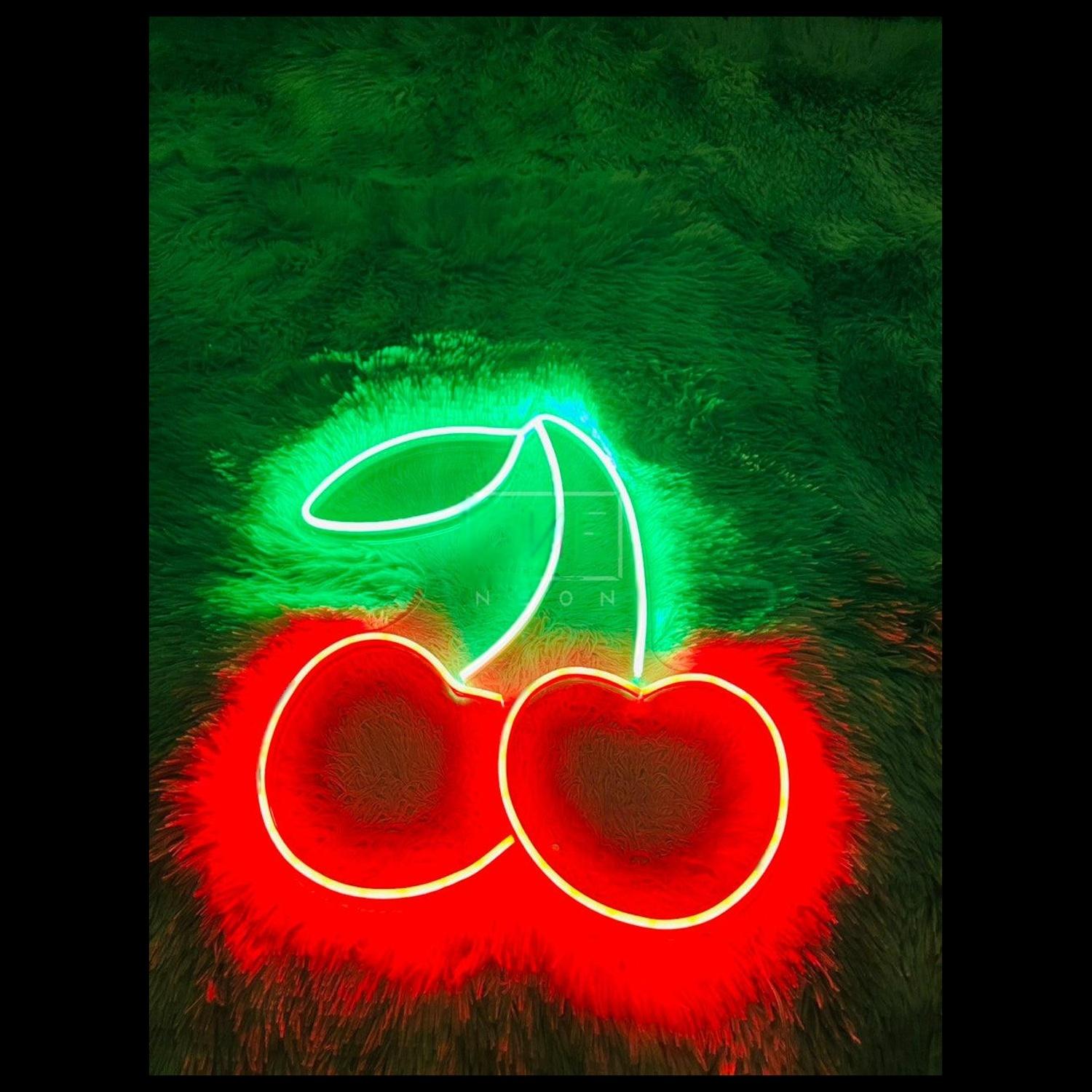 Red And Green Cherry Led Neon Sign For Home Bar Cafe Decor | Shineneon