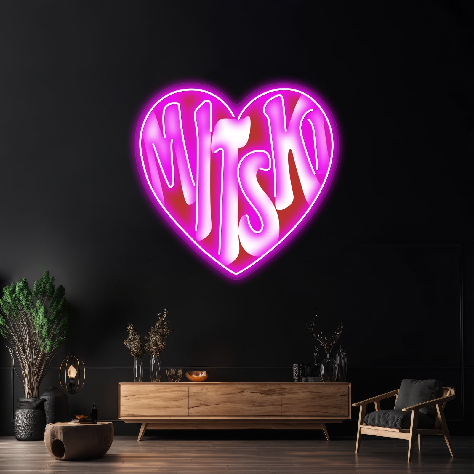 Red And White Heartwork Led Signs For Room | Shineneon