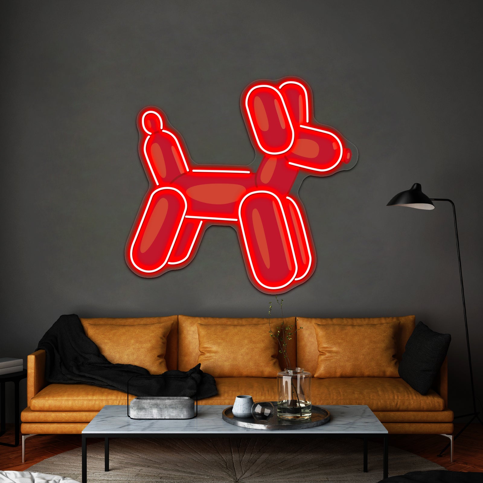 Red Balloon Animal Artwork Led Signs For Room | Shineneon