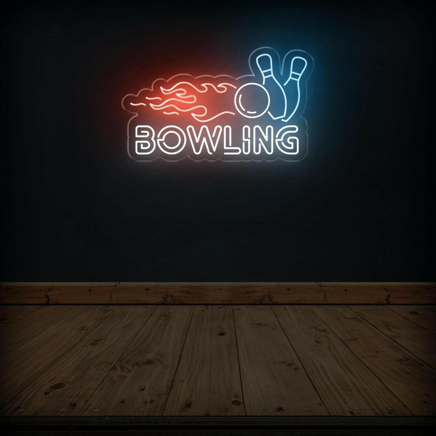 Red Blue White Bowling Led Neon Sign For Alleys Game Room Decor | Shineneon