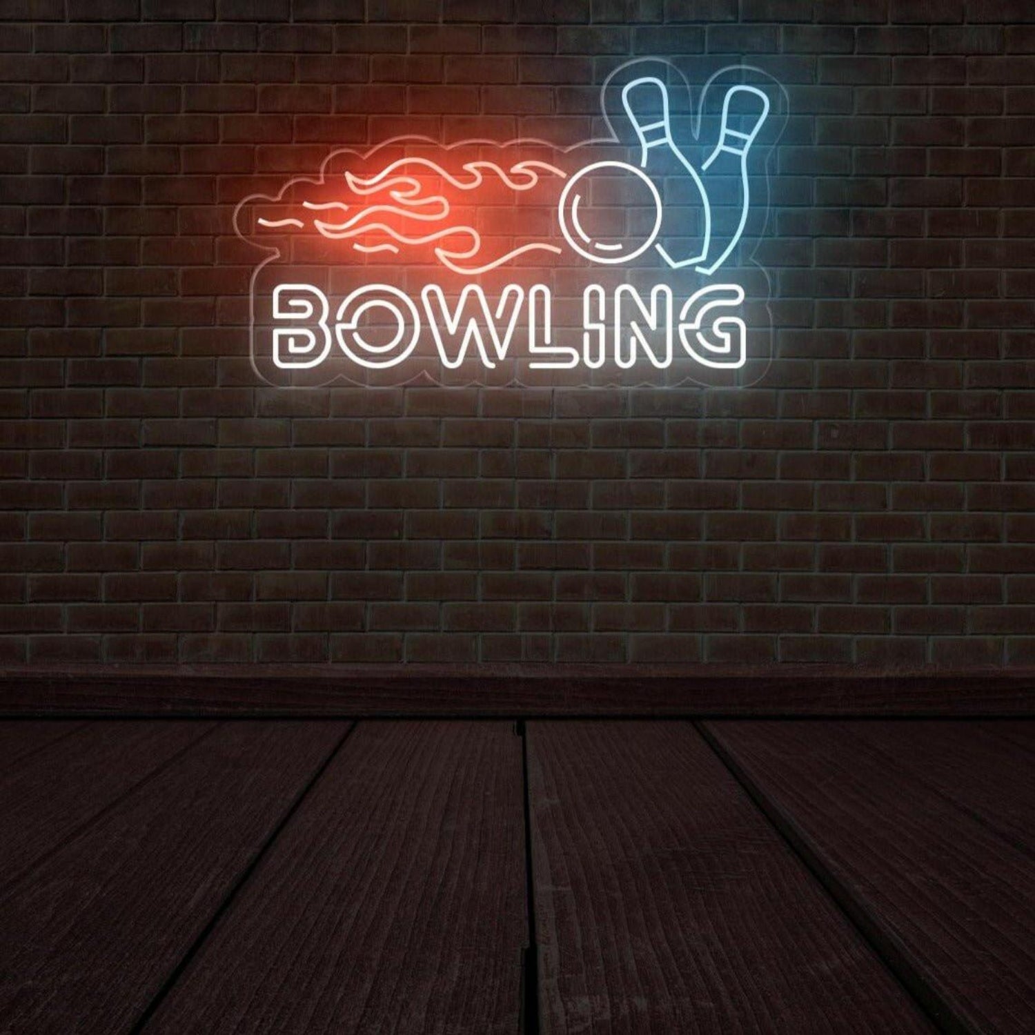 Red Blue White Bowling Led Neon Sign For Alleys Game Room Decor | Shineneon