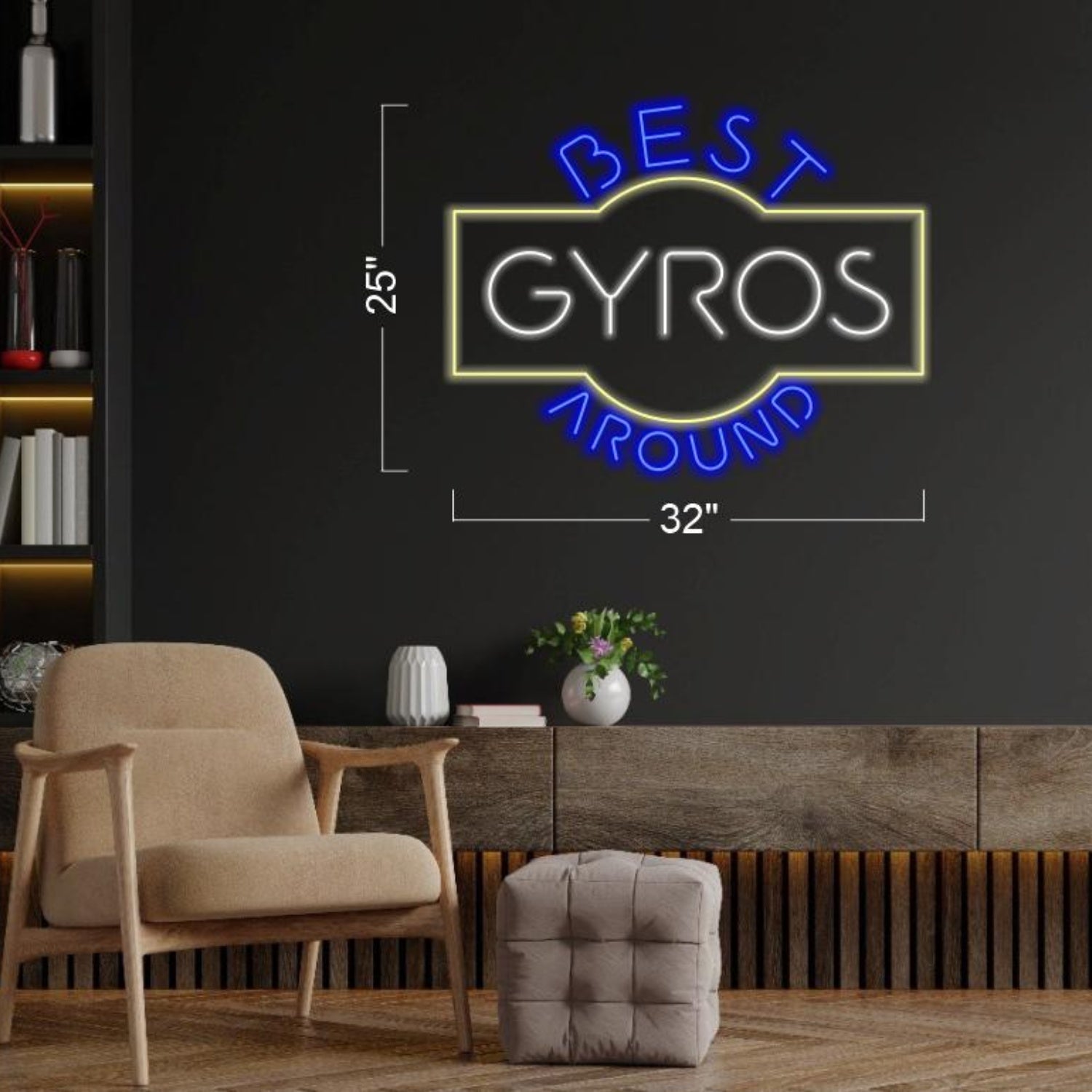 Red-Blue-White Greek Open Led Neon Sign Indoor Cafe Restaurant Decor | Shineneon