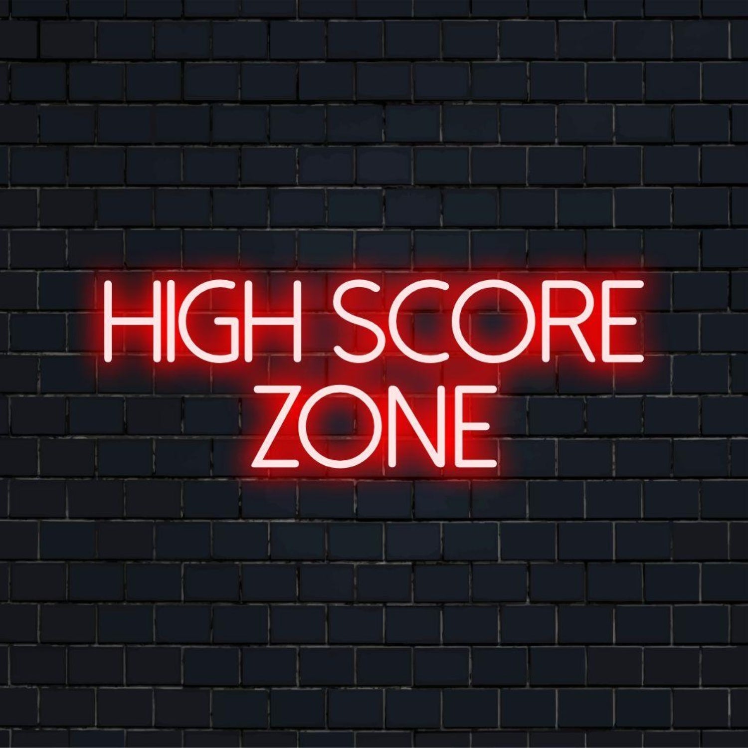 Red Bold High Score Zone Led Neon Sign For Gaming Room Arcade Decor - Shineneon