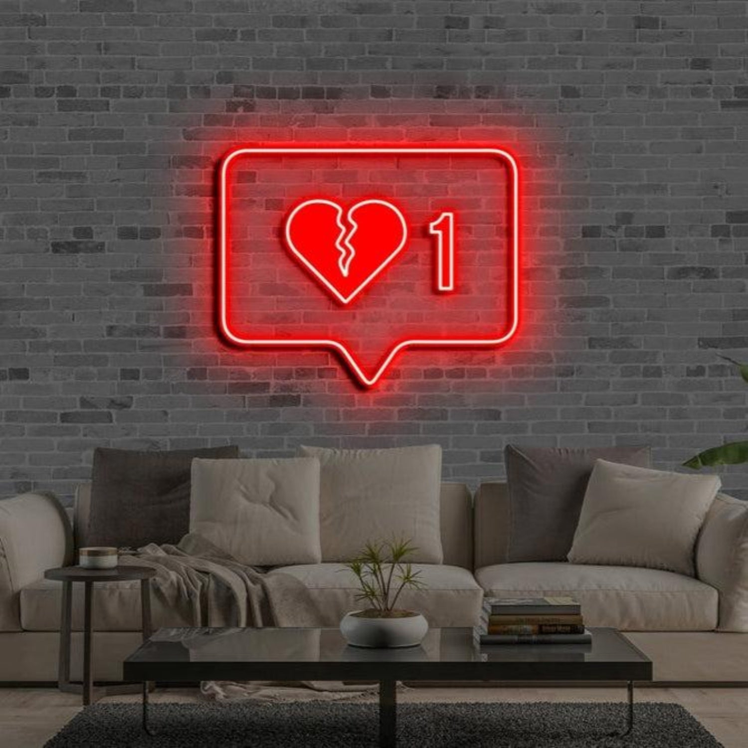 Red Broken Heart Led Neon Sign Indoor Wall Decor Art | Shineneon