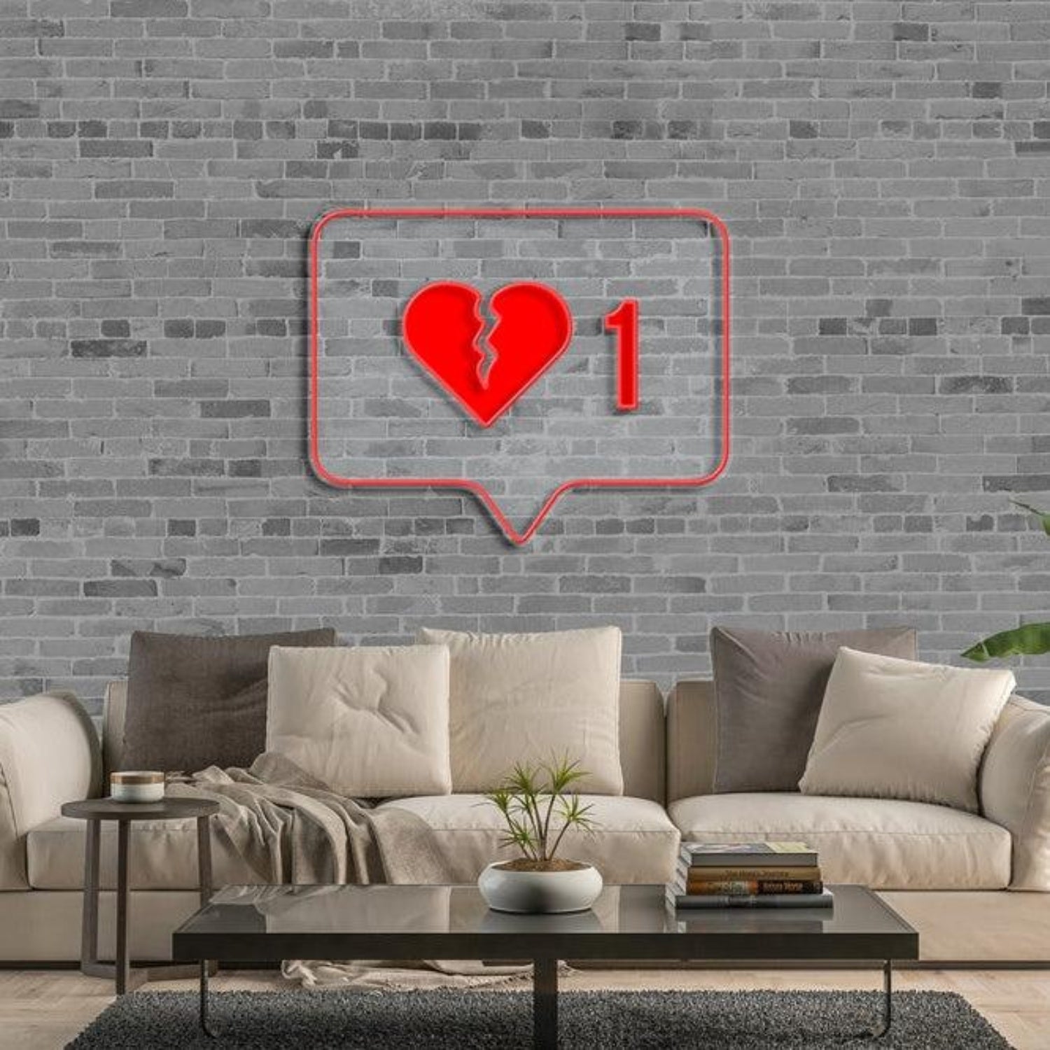 Red Broken Heart Led Neon Sign Indoor Wall Decor Art | Shineneon