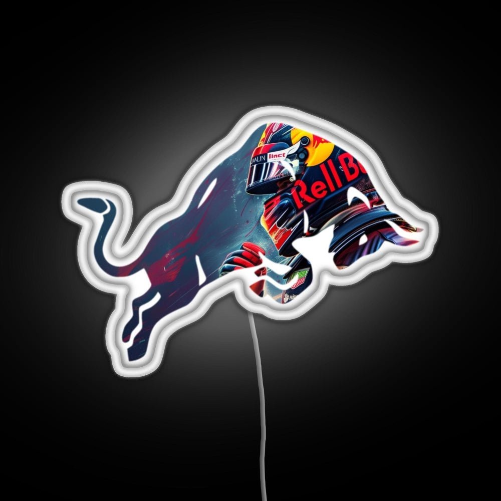 Red Bull Racing Verstappen Design Rgb Led Neon Sign Pop Wall Art - Shineneon