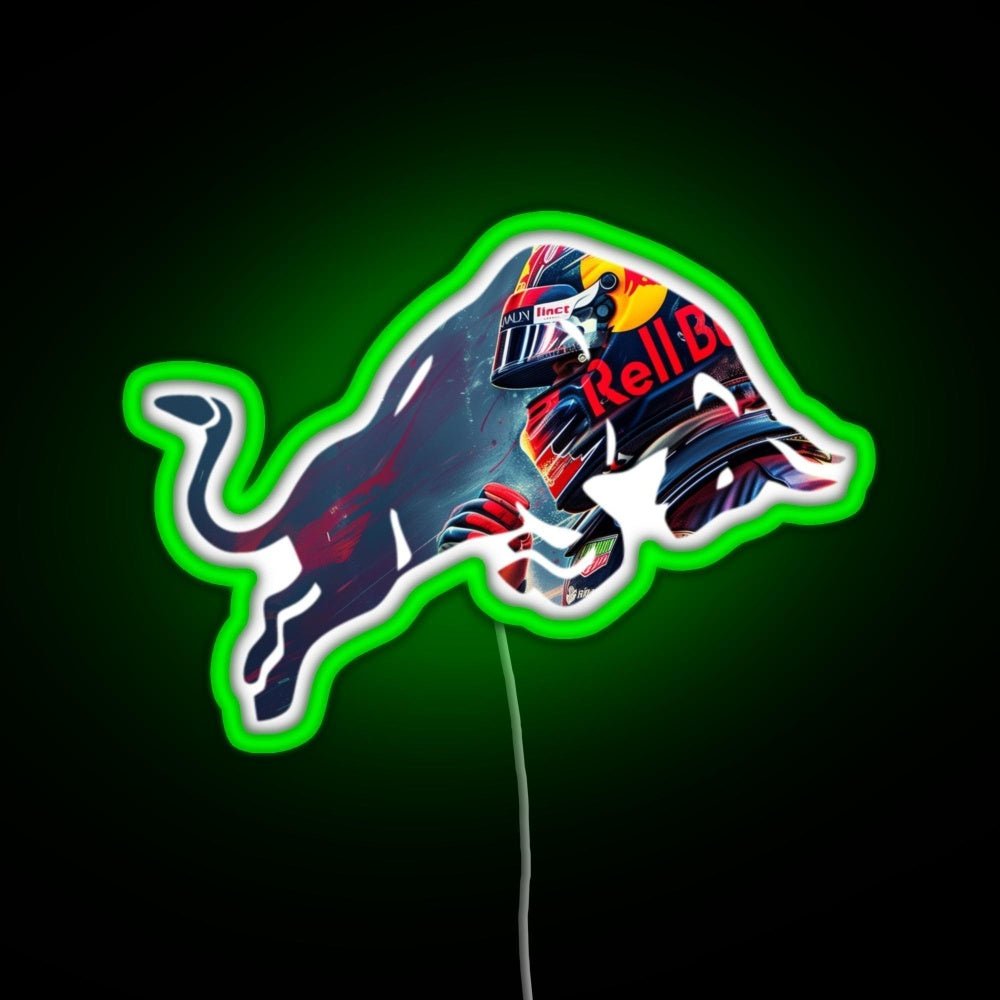 Red Bull Racing Verstappen Design Rgb Led Neon Sign Pop Wall Art - Shineneon