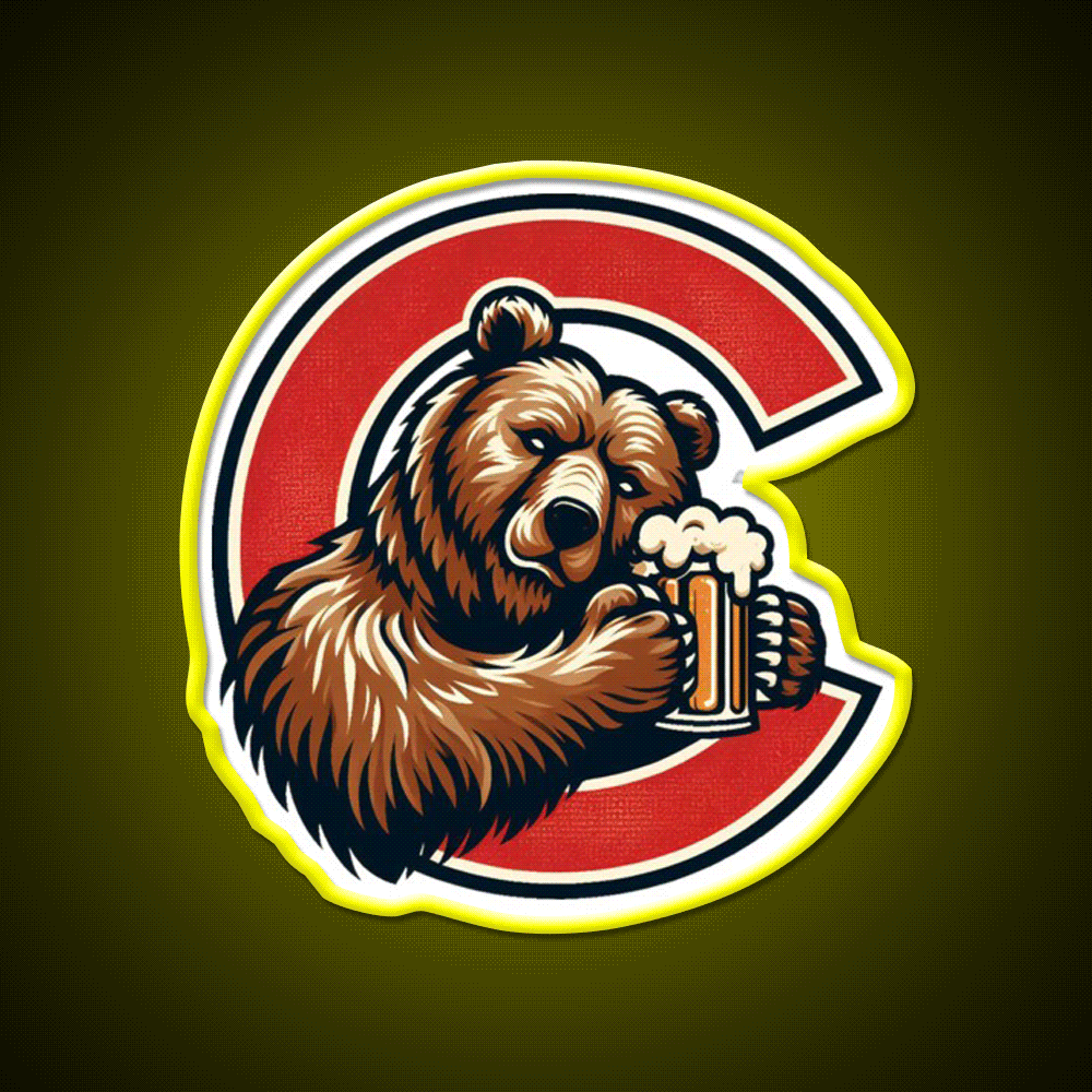 Red C Cornell Bear Beer Bar Decor Led Neon Sign Rgb Color